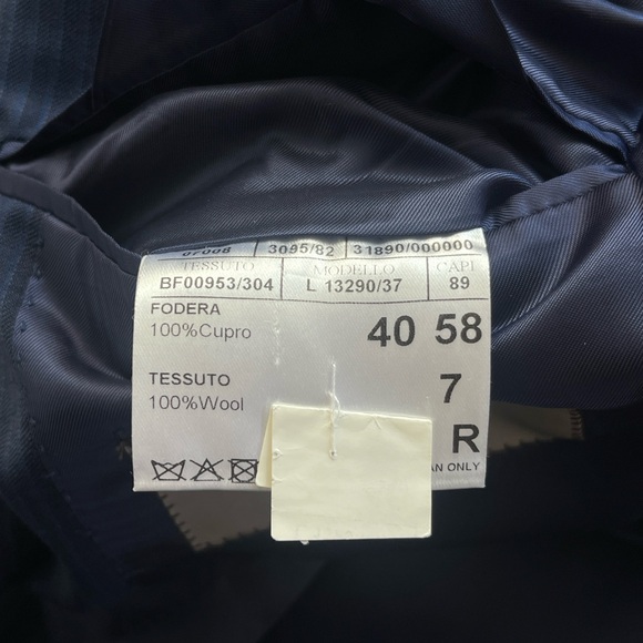 Canali Men’s Tailored Two Piece 100% Wool Suit Blue Made in Italy Size 40 / 58 - Picture 8 of 14